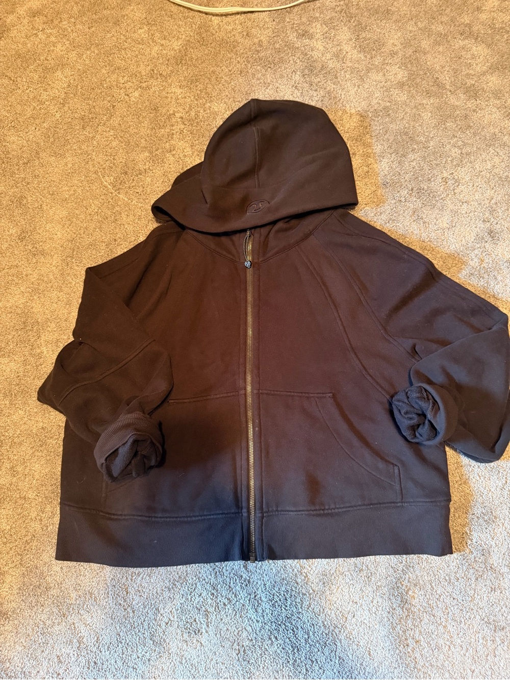 Lululemon Black Full-Zip Hooded Scuba Sweatshirt